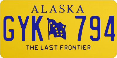 AK license plate GYK794