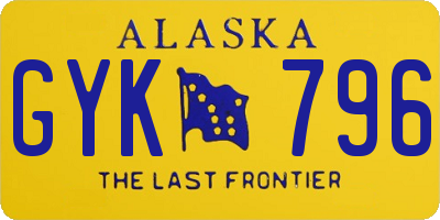 AK license plate GYK796