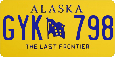 AK license plate GYK798