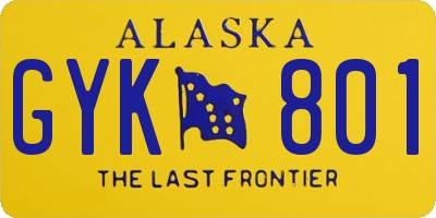 AK license plate GYK801