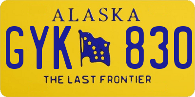 AK license plate GYK830