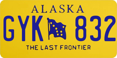 AK license plate GYK832