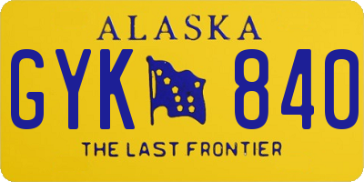 AK license plate GYK840