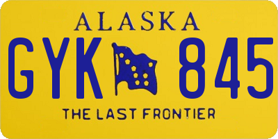 AK license plate GYK845