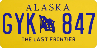 AK license plate GYK847