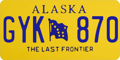AK license plate GYK870