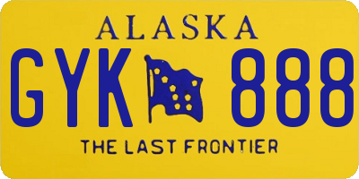 AK license plate GYK888