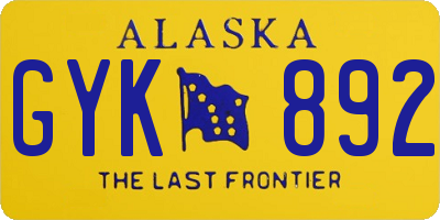 AK license plate GYK892