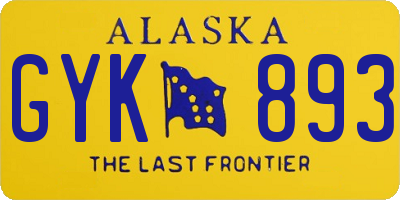 AK license plate GYK893