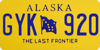 AK license plate GYK920