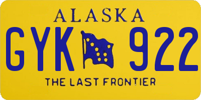 AK license plate GYK922