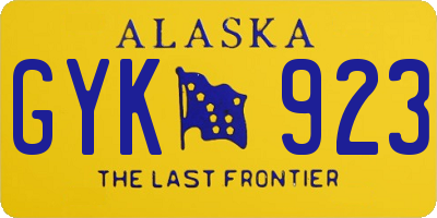 AK license plate GYK923