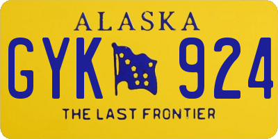 AK license plate GYK924