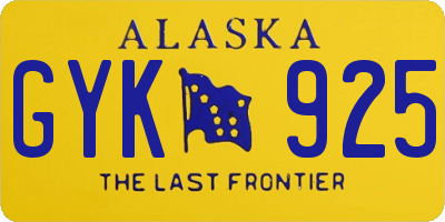 AK license plate GYK925
