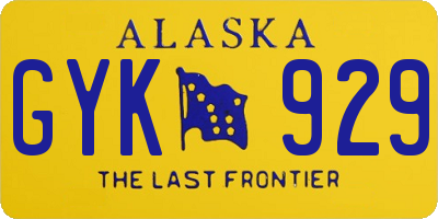 AK license plate GYK929