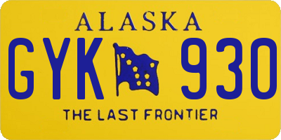 AK license plate GYK930