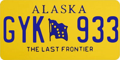 AK license plate GYK933