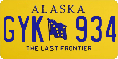 AK license plate GYK934