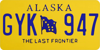 AK license plate GYK947