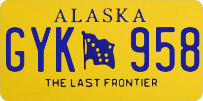 AK license plate GYK958