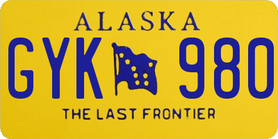 AK license plate GYK980