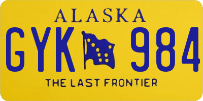 AK license plate GYK984