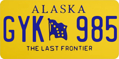 AK license plate GYK985
