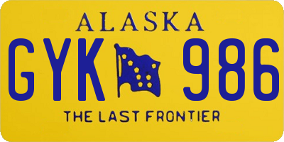 AK license plate GYK986