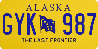 AK license plate GYK987
