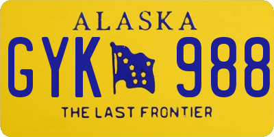 AK license plate GYK988