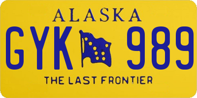 AK license plate GYK989