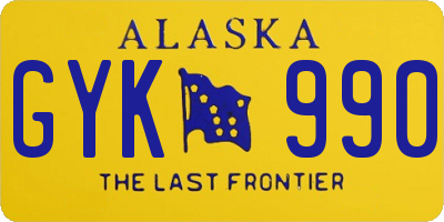 AK license plate GYK990