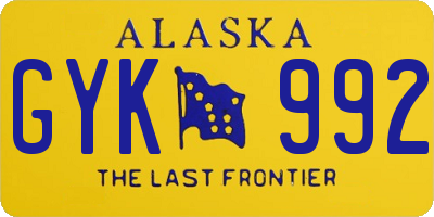AK license plate GYK992