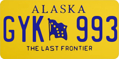 AK license plate GYK993