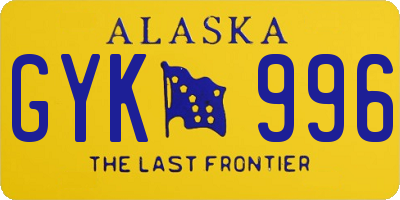 AK license plate GYK996