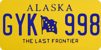 AK license plate GYK998