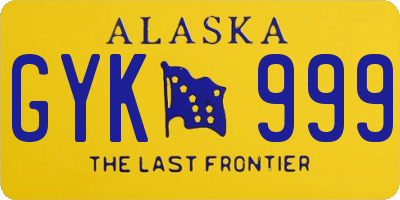 AK license plate GYK999