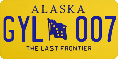 AK license plate GYL007