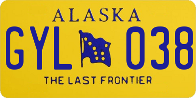 AK license plate GYL038