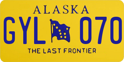 AK license plate GYL070