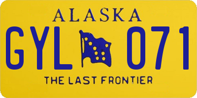 AK license plate GYL071
