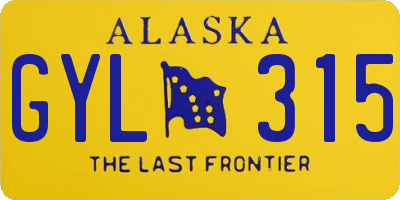 AK license plate GYL315