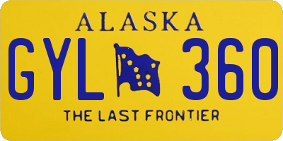 AK license plate GYL360