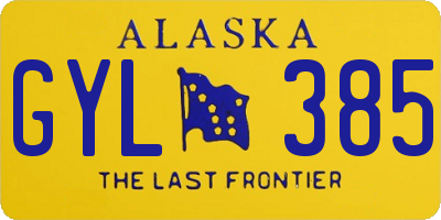 AK license plate GYL385