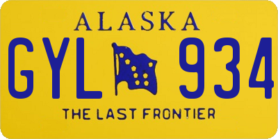 AK license plate GYL934