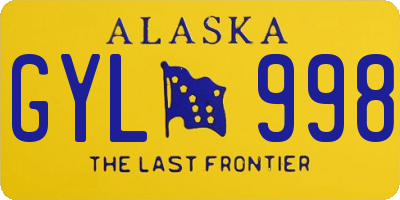 AK license plate GYL998