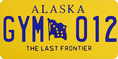 AK license plate GYM012