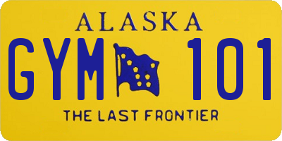 AK license plate GYM101