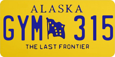 AK license plate GYM315