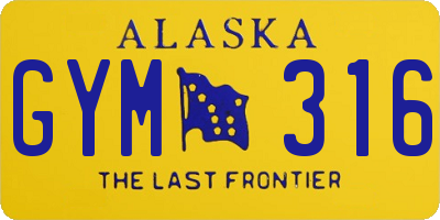AK license plate GYM316